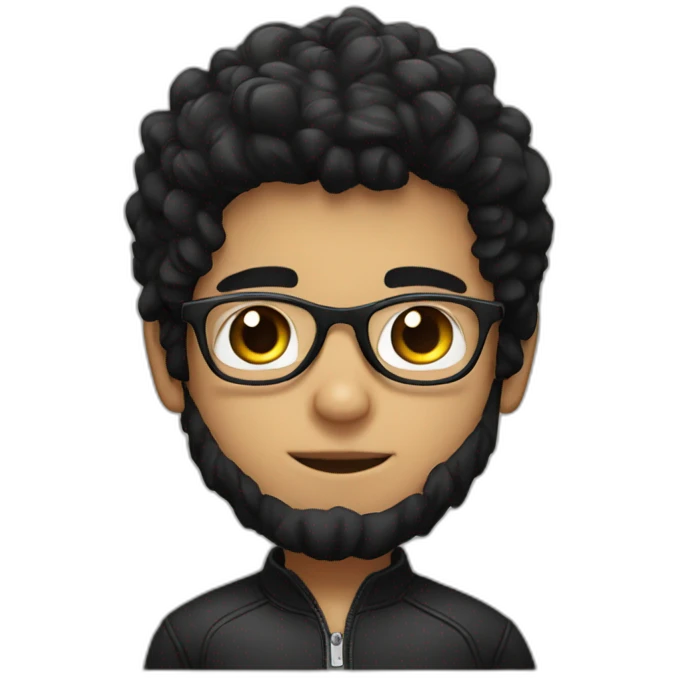 cute boy with black hair and glasses emoji