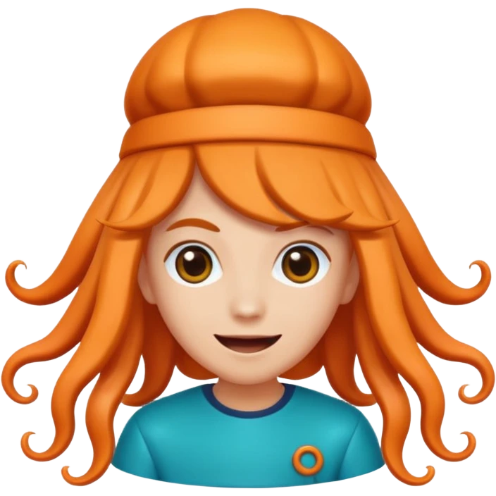 Squid Game Season 2 inspired character, social media star contestant, trendy hair, flashy accessories, mischievous grin, emoji style, only head emoji