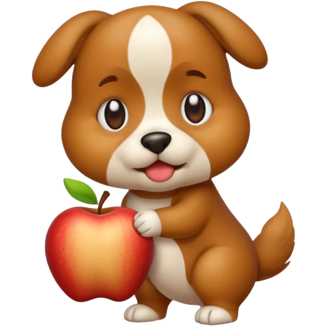 cartoon dog pooping apple style emoji emoji