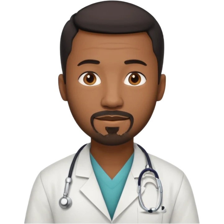 Tall thin African doctor with short hair and goatee beard emoji