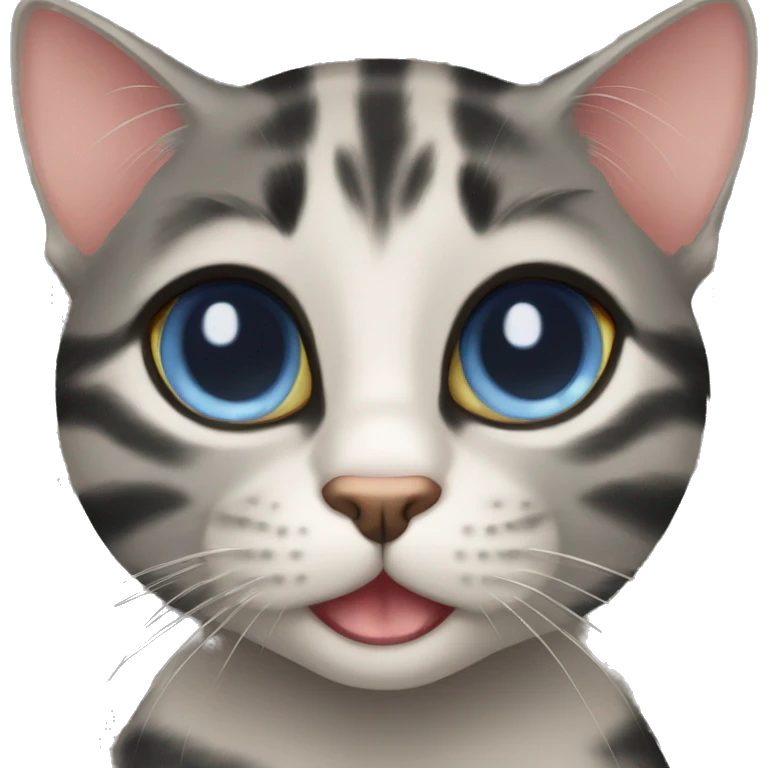 Cross eyed black cat with bengal  emoji
