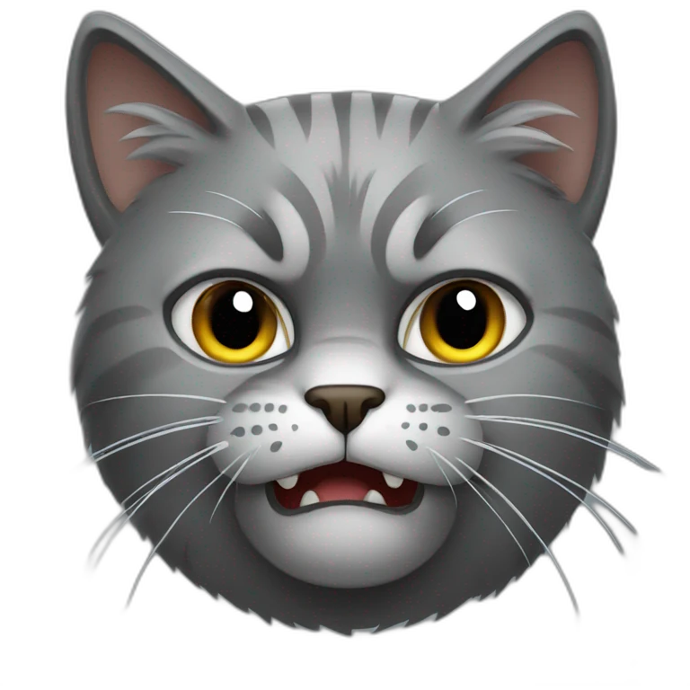 angry gray cat emoji