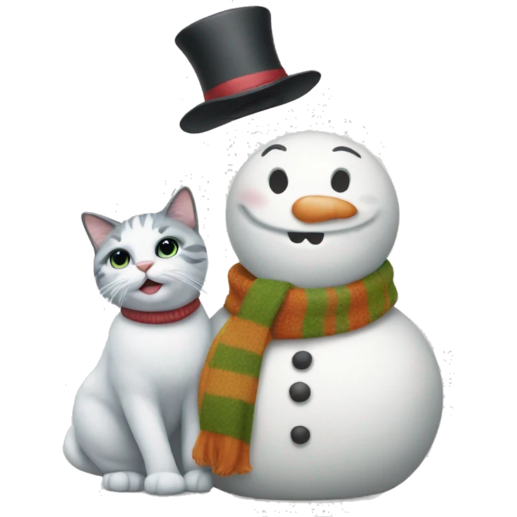  snowman and cat emoji