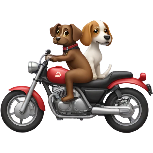 a dog riding a motorbike emoji