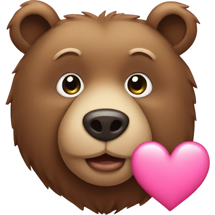 bear with pink heart emoji
