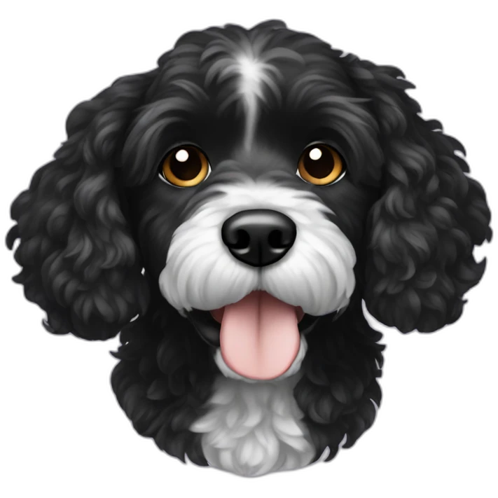 Dog black cockapoo emoji