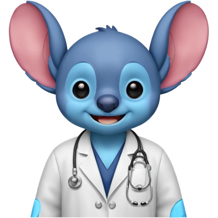 stitch com fantasia de médico emoji