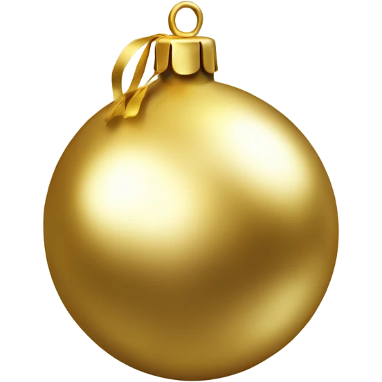 Realistic metallic Christmas gold ornament emoji