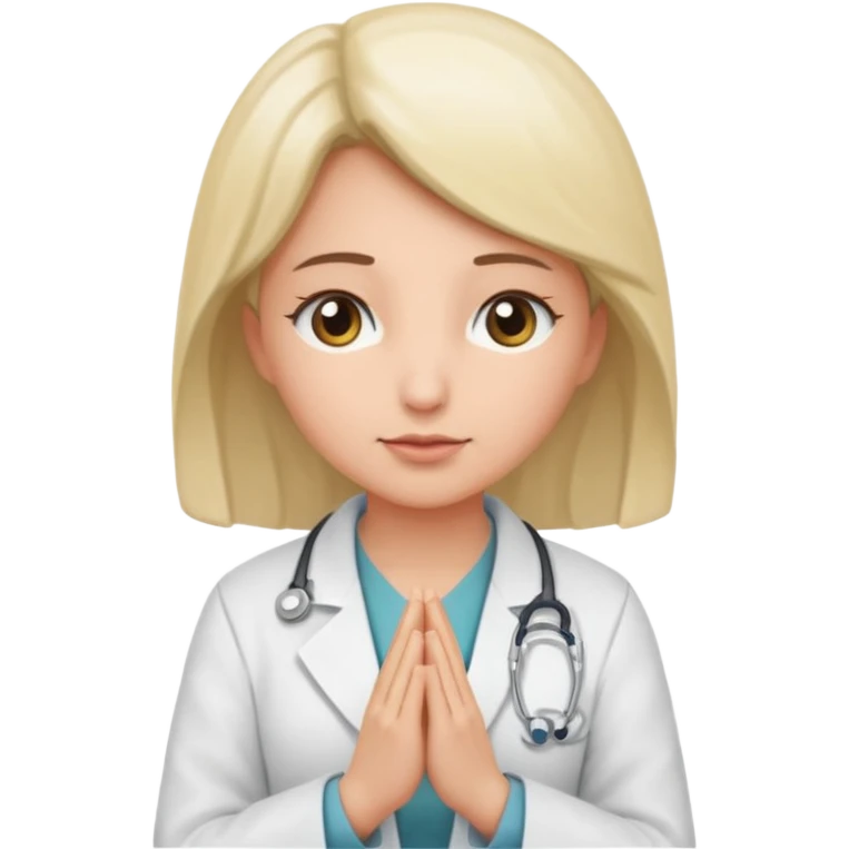Female physician praying emoji