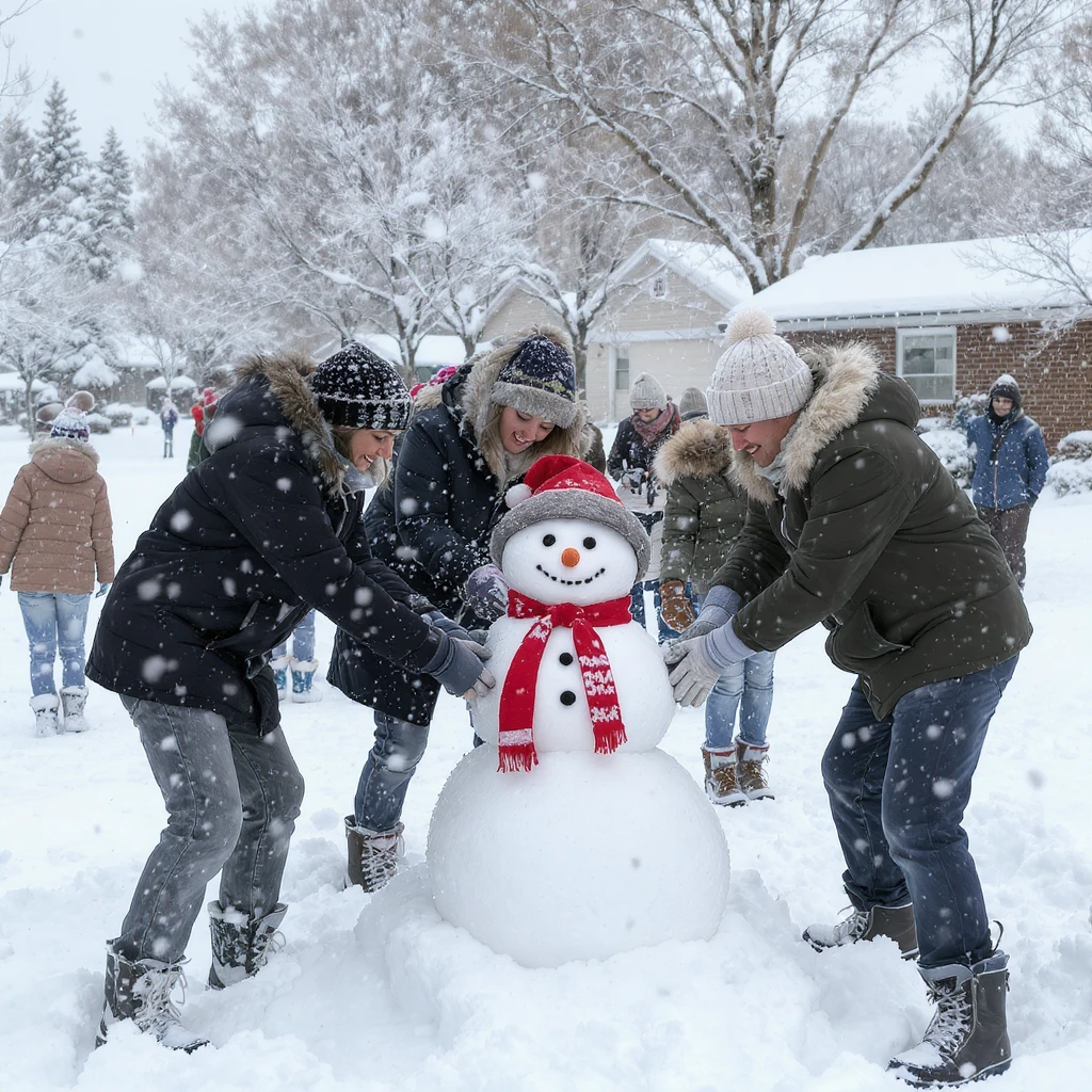people making a snowman emoji