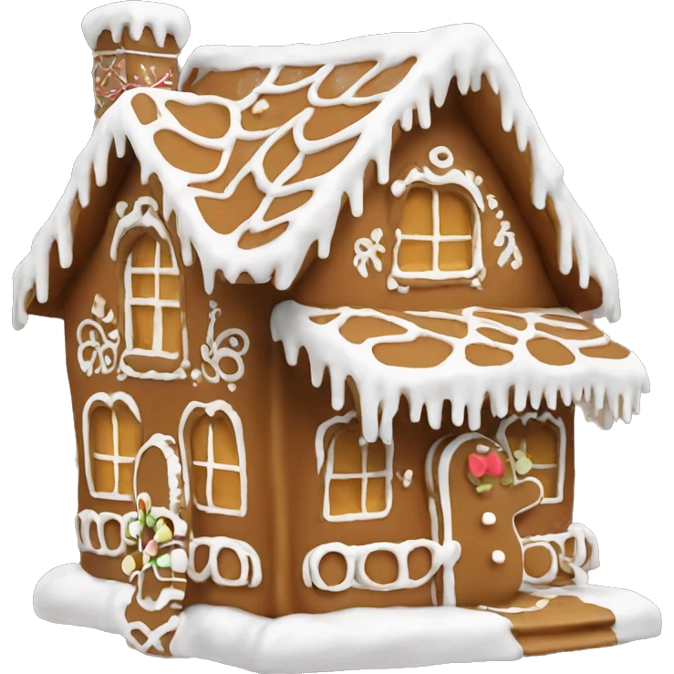 gingerbread house with only white details very cute emoji