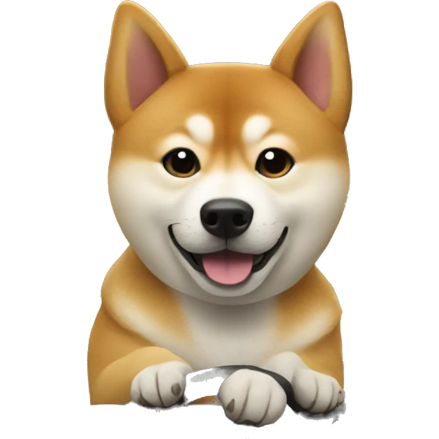 Shiba driving a tesla emoji