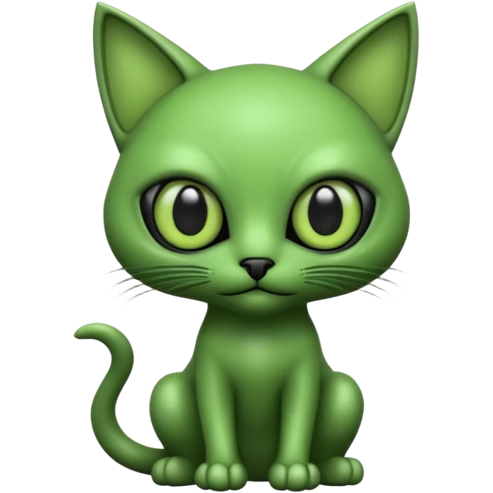 Créame un gato alien verde emoji