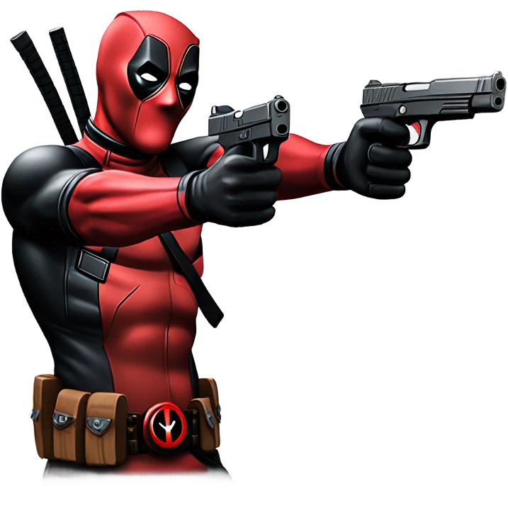 Deadpool shooting two pistols  emoji