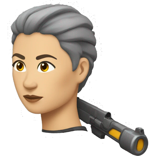 Una mujer de pelo largo enrulado furiosa emoji