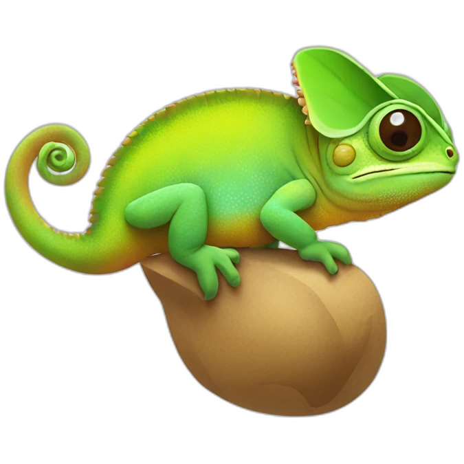 Cute little Chubby Chameleon emoji