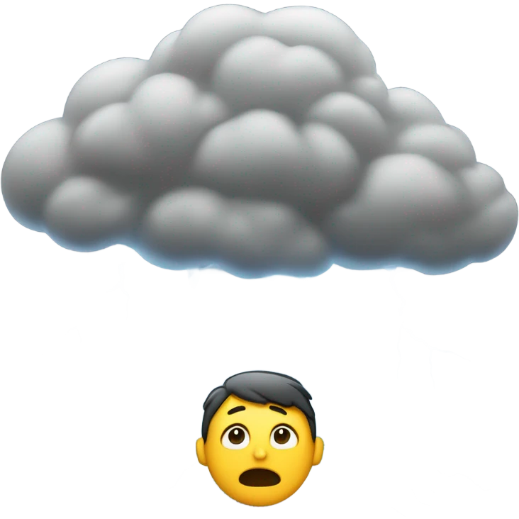 Some kind of thunderstorm in someone’s head or over someone’s head lol emoji