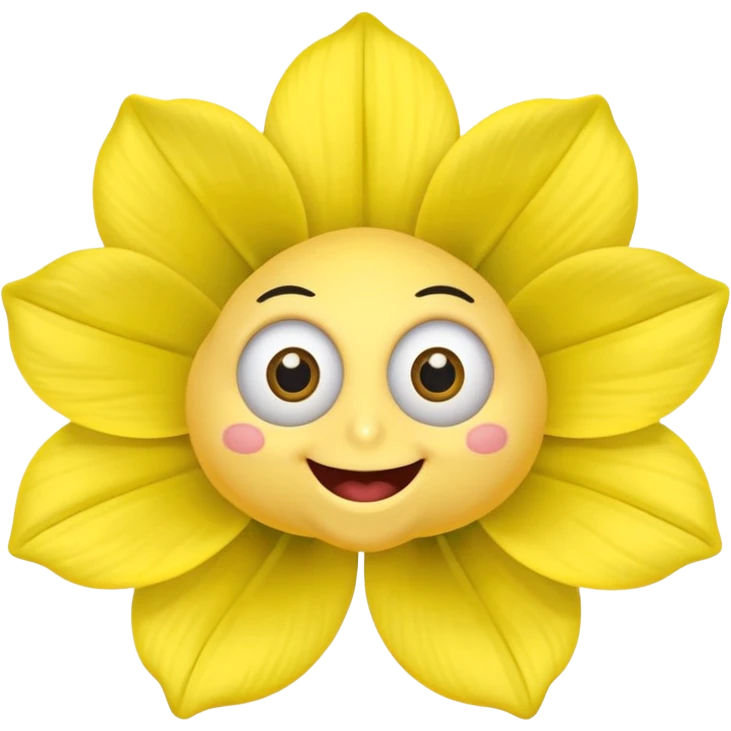 five leaved yellow anemone eyes mouth emoji