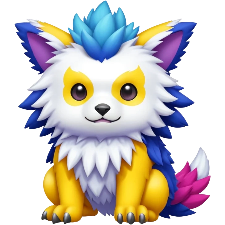 Kawaii cool Digimon-Fakemon-animal full body emoji