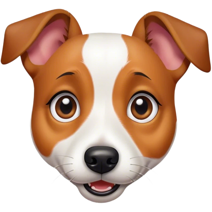 Cinematic Comical Jack Russell Terrier Portrait Emoji, Head tilted dramatically with an exaggeratedly shocked expression, featuring a perky, agile body with wide, comically expressive eyes full of playful disbelief and animated, perked ears, Simplified yet hilariously expressive features, highly detailed, glowing with a slightly sassy glow, high shine, dramatic yet playful, stylized with an air of cheeky canine mischief, soft glowing outline, capturing the essence of a meme-worthy Jack Russell Terrier that looks ready to side-eye its way into viral fame! emoji