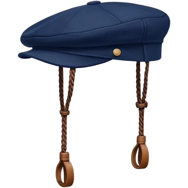 a floating Navy blue Brixton fiddler cap hat emoji