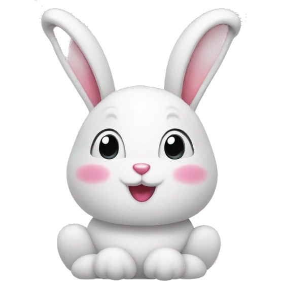 Happy bunny with little hearts emoji