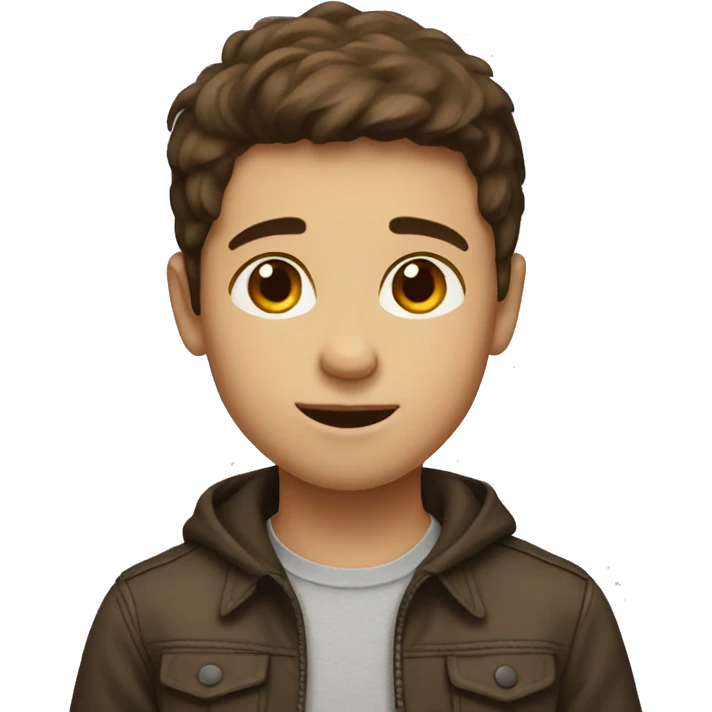 Short little brown haired boy emoji