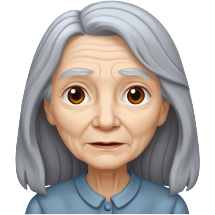 eldelry woman long hair emoji