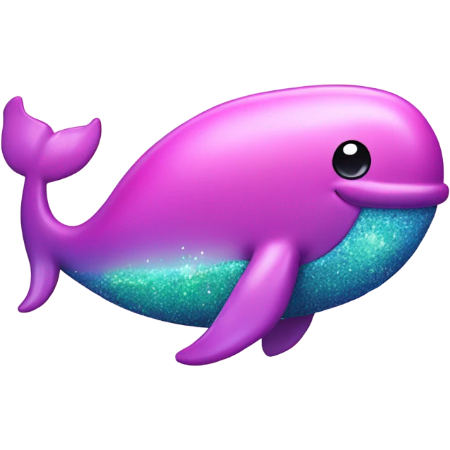 Pink full body whale with glitter & water emoji