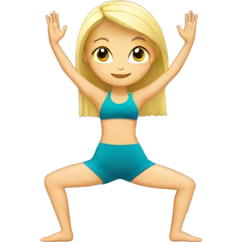 Blonde yoga girl tree pose emoji