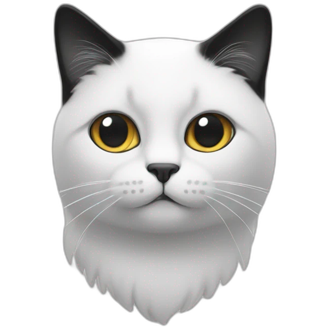 Un chat blanc et noir emoji