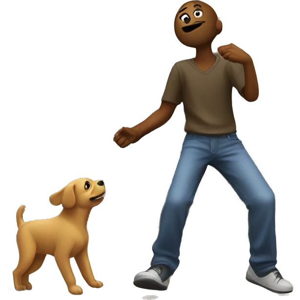 dog dancing with a human at church emoji