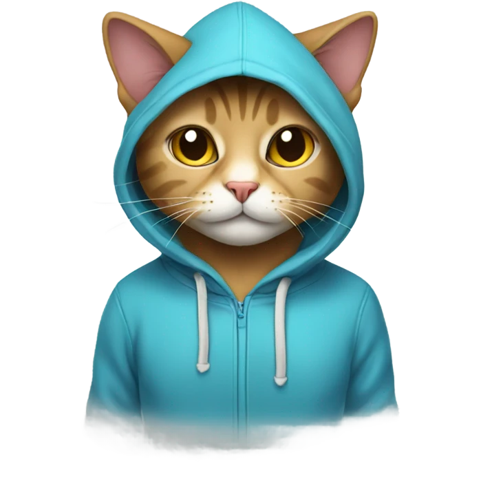 Cat wearing a hoodie emoji