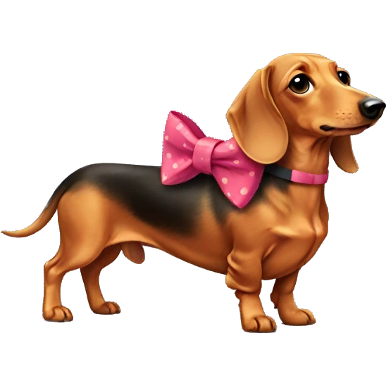 dachshund wearing a bow  emoji