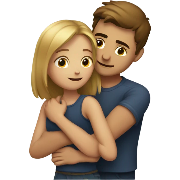 guy hugging n gurl emoji