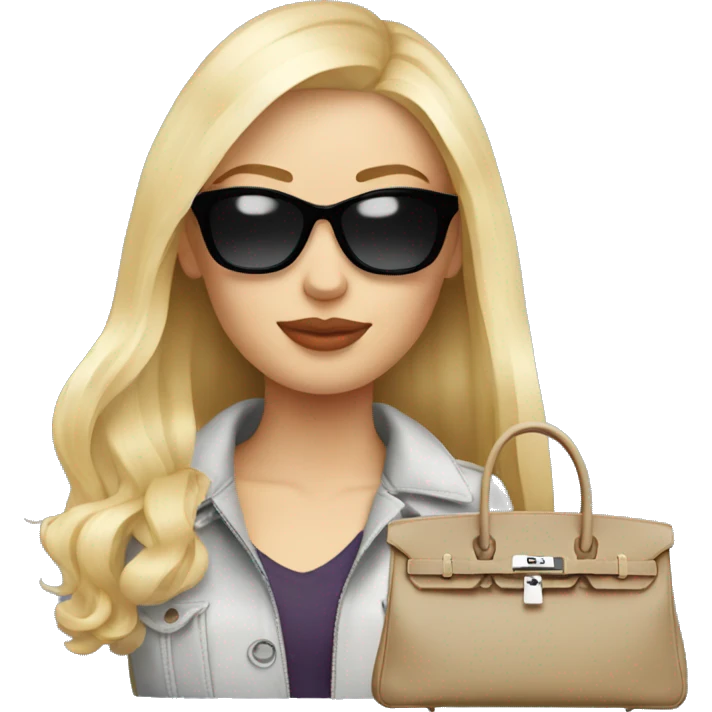 Fashion Russian  blond girl with birkin bag emoji