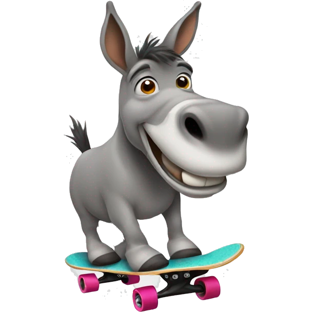 Donkey on a skateboard emoji