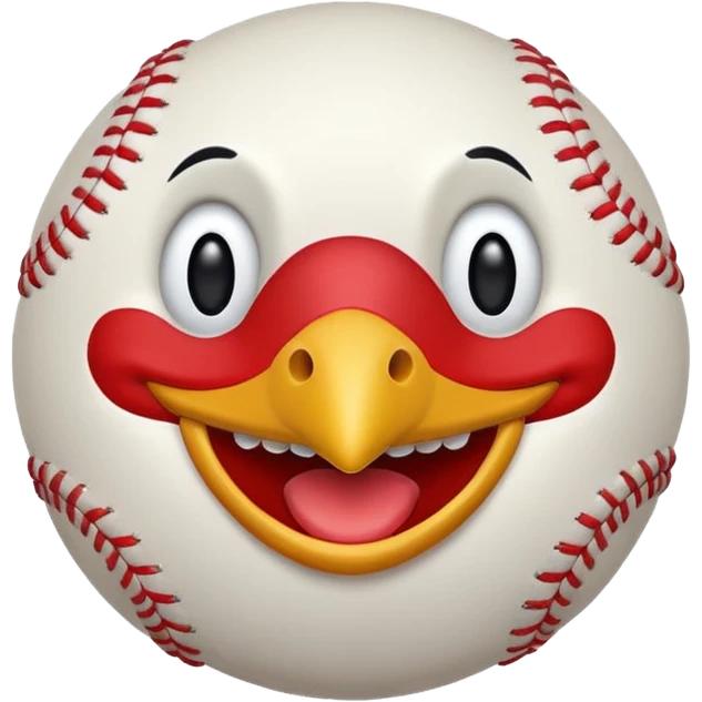 baseball with smile and beak emoji