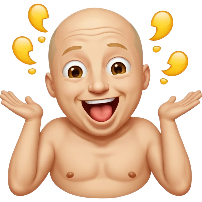 hilarious exaggerated laughing emoji face, bald man style or classic yellow emoji, mouth huge open laughing hysterically, tears flying everywhere, tongue out, holding belly or pointing, funny Greek meme energy, transparent background, cartoon vector, clean lines, 128x128, perfect for YouTube emoji" emoji