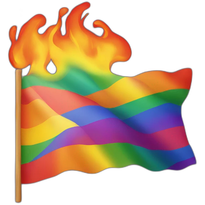 LGBT+ flag in fire emoji