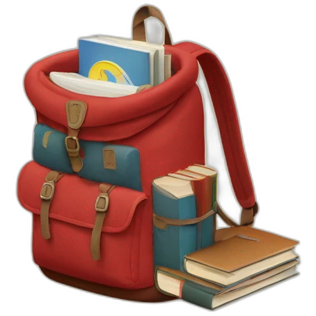 FJÄLLRÄVEN BACKPACK WITH BOOKS INSIDE emoji