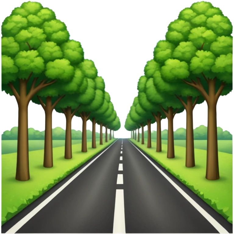 прямая дорога с деревьями по бокам emoji emoji