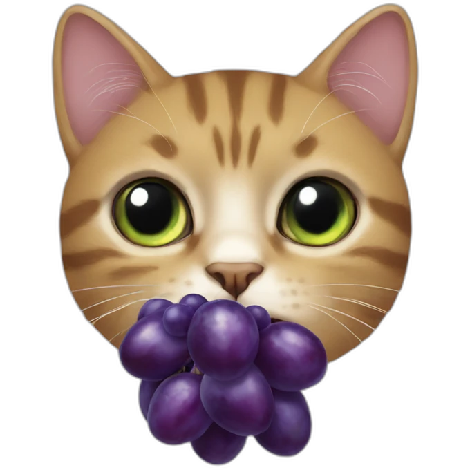 grape with cat head emoji
