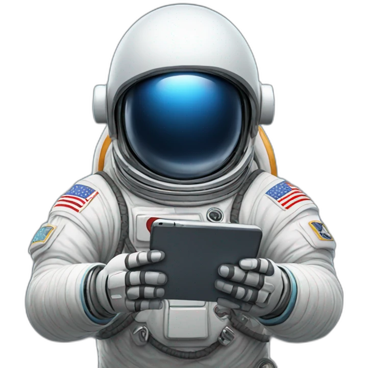 Astronaut playing game on phone emoji