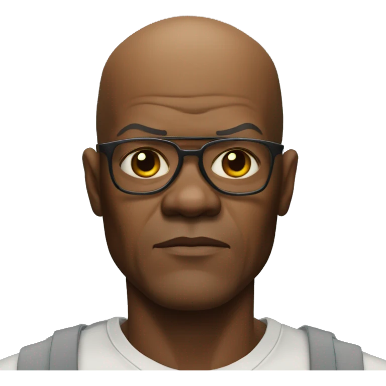 bald samuel l jackson serious wearing shirt emoji
