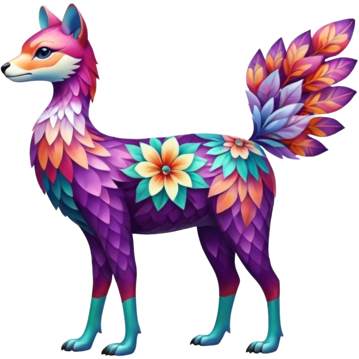 Multicolored floral exotic Falvie-Fionbri, full body emoji