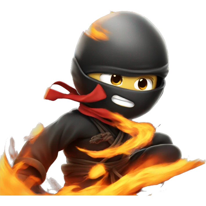 ninja on fire emoji