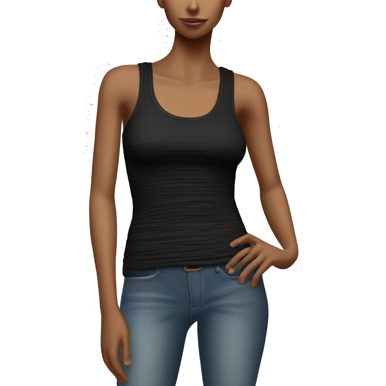 off black ribbed tank top realistic soft textures no background emoji