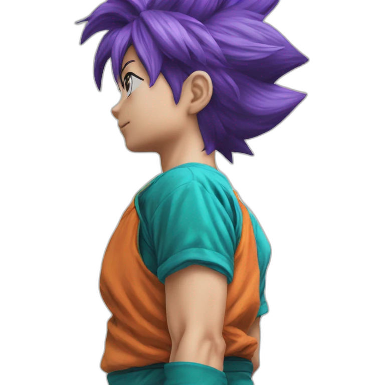 Bulma on Son Goku's back emoji