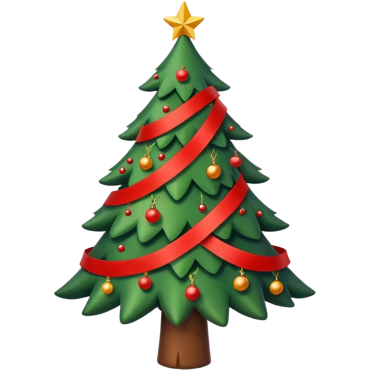 christmas tree with many red ribbons emoji